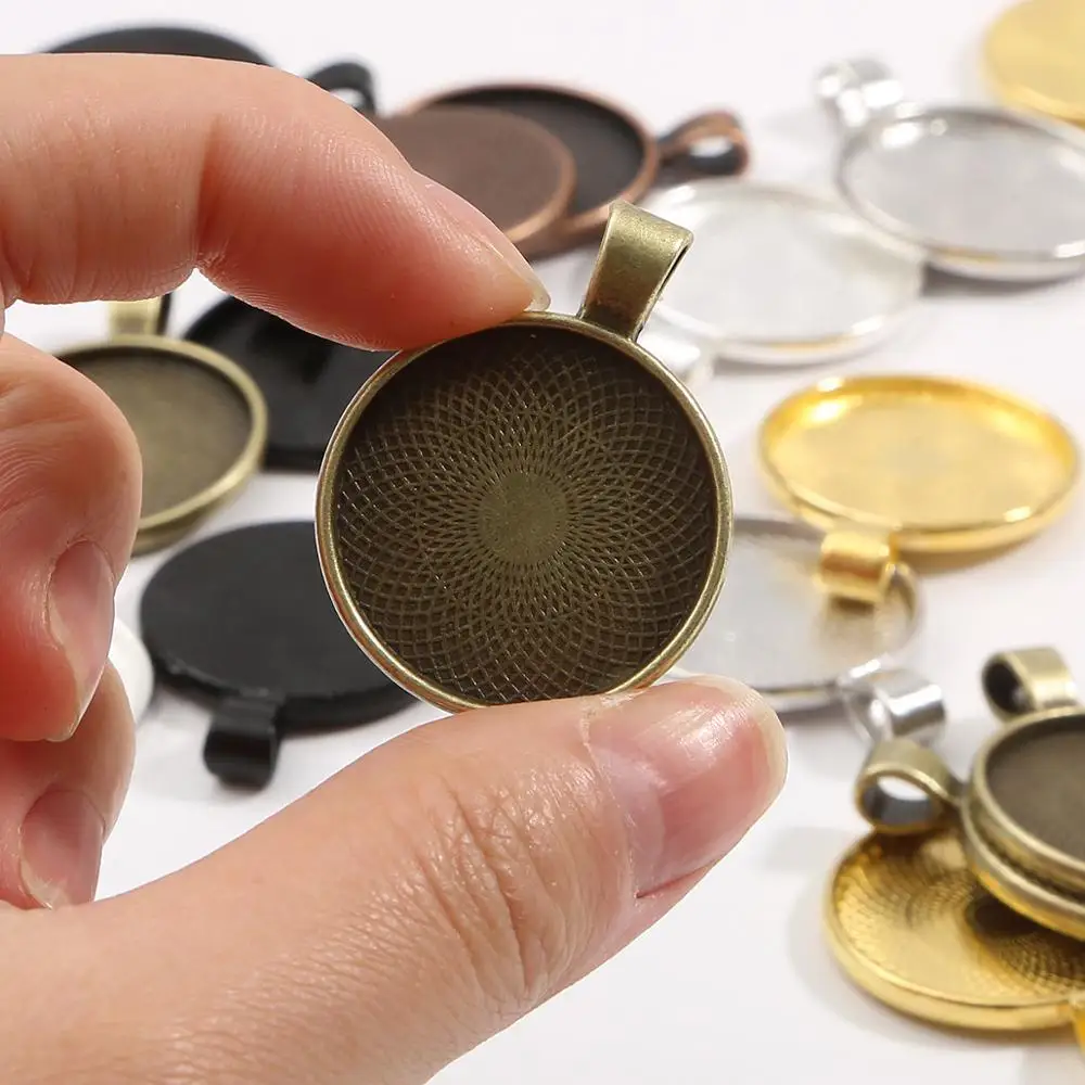 

5pcs/lot 25mmx36mm Classic Pattern Fit 25mm Glass Cabochon Base Setting DIY Jewelry Making Findings