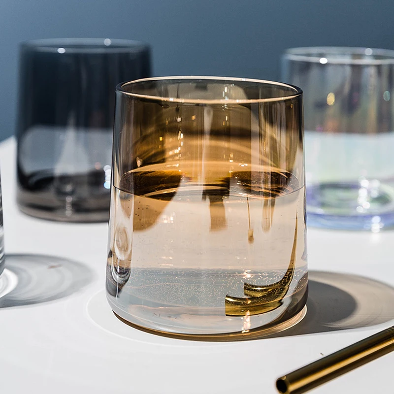 Европейские красочные очки для виски с ионным покрытием прозрачные бокалы