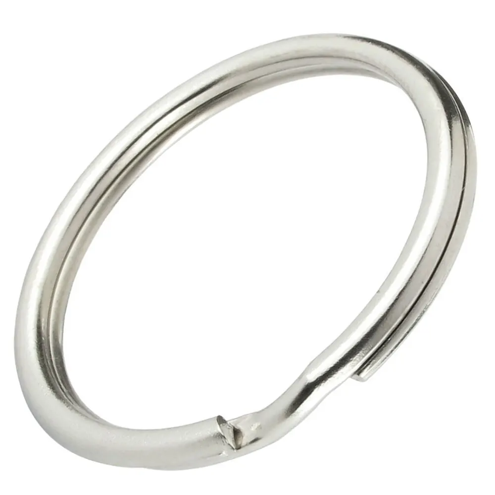 Metal Split Key Chain Round Edged Ring Connector Unisex 25mm Silver Delicate | Дом и сад