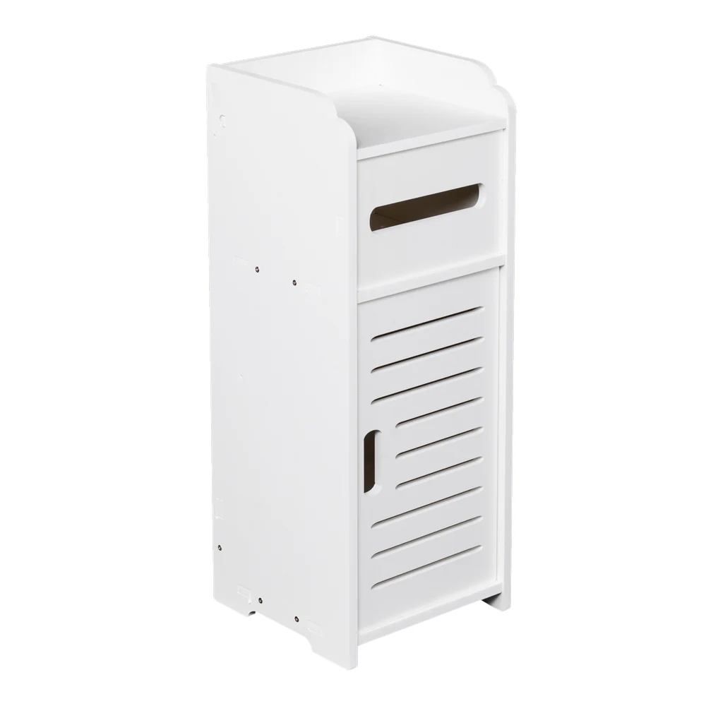 

Bathroom Storage Cabinet with One Door Model Two White Bathroom Cabinet (19 x 22 x 56)cm US Warehouse