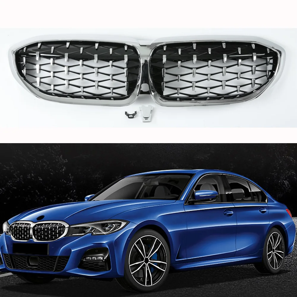 Гриль в алмазном стиле для BMW новые гоночные грили G20 3 серии передняя ножевая