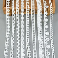 5yardslot white cotton embroidered lace trim ribbons fabric diy sewing handmade craft materials garment clothes accessories