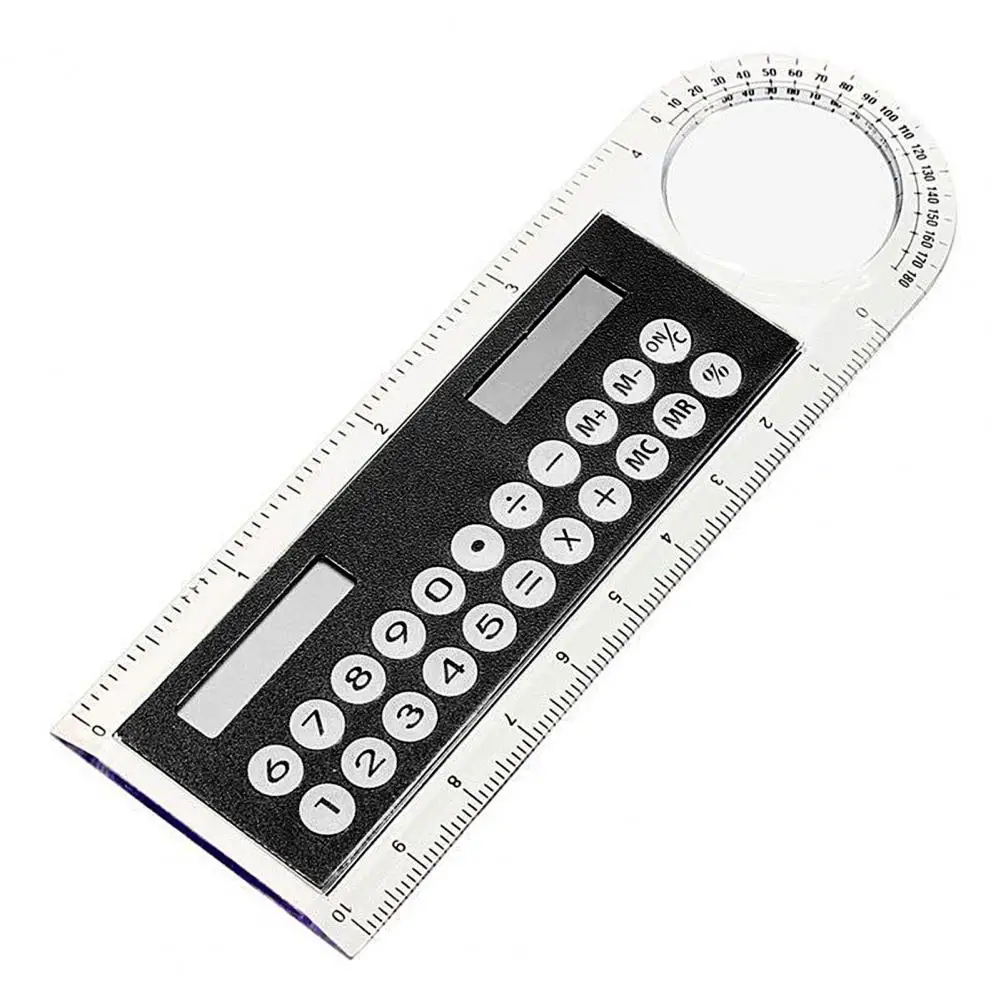 Mini Solar Transparent Ruler Calculator with Magnifier Student School Supplies | Компьютеры и офис