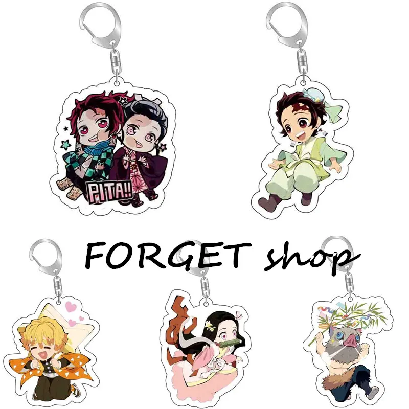 

Anime Demon Slayer Acrylic Key Chains Kamado Nezuko Ghost Keychain Rengoku Kyoujurou Hashibira Inosuke Kimetsu No Yaiba Keyring