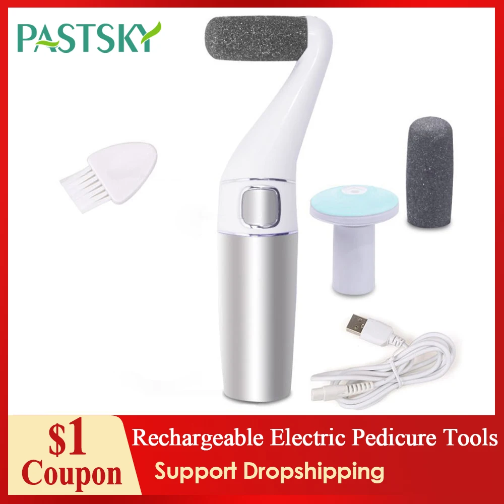 

3 in 1 Electric Foot File Callus Pedicure Tools Foot Dead Skin Cuticle Remover Machine USB Rechargeable Portable Foot Care Tool