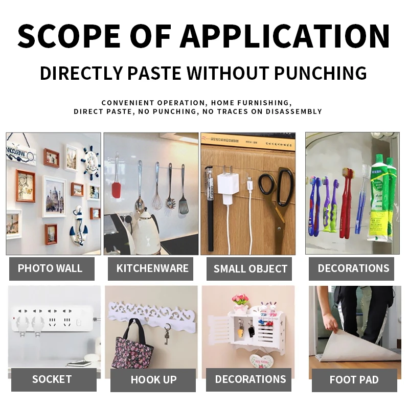 1/3/5 м нано лента без следов Двусторонняя прозрачная многоразовая