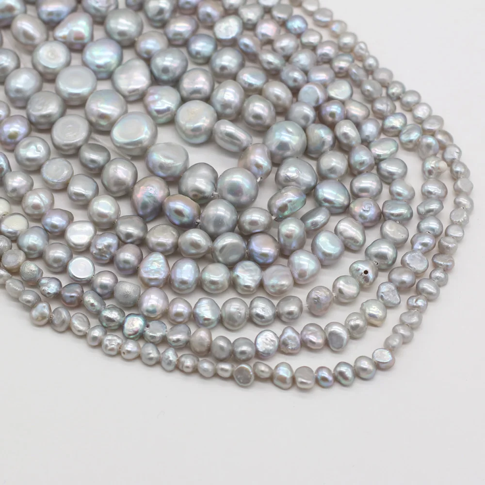 

Natural Freshwater Pearl 5-10mm Size Gray Double-sided Light Pearl Jewelry Making DIY Jewelry Necklace Bracelet Accessory 36CM