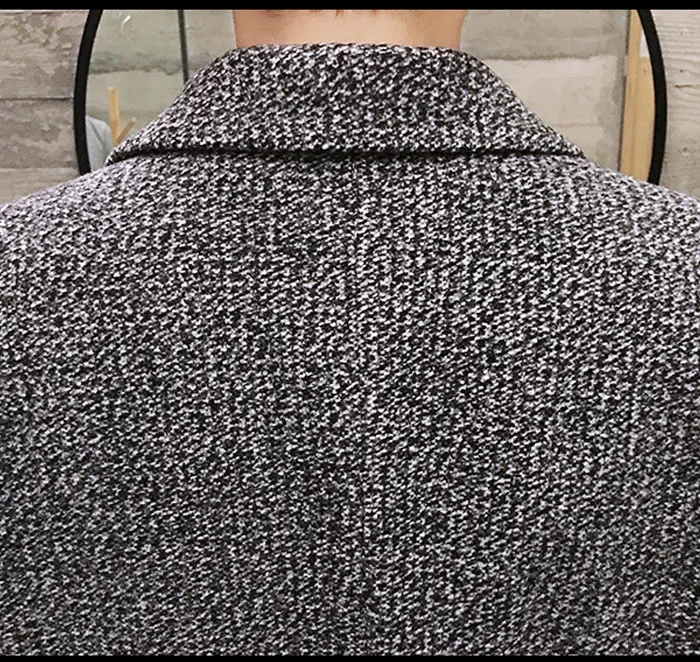 Autumn And Winter Men's Slim Woolen Coat Korean Long Section Fashion Woolen Coat
