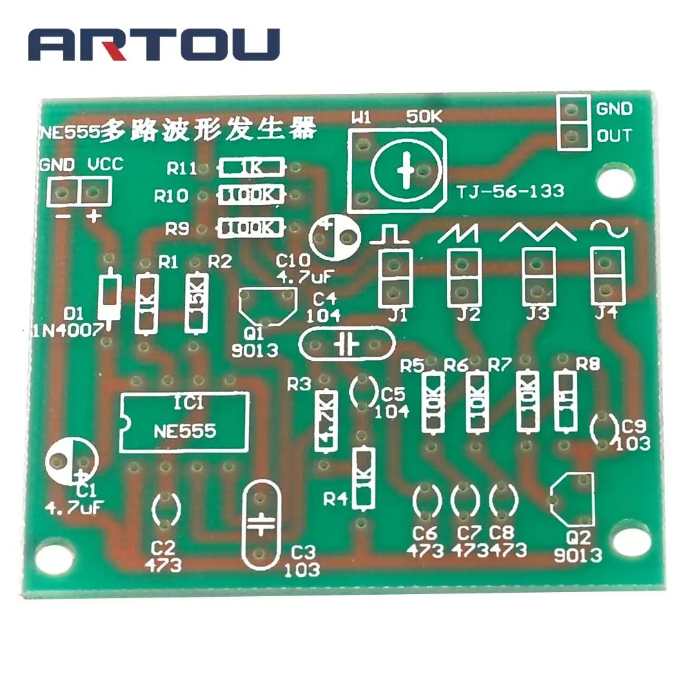 Синусоидальный треугольный квадратный волновой многоканальный генератор