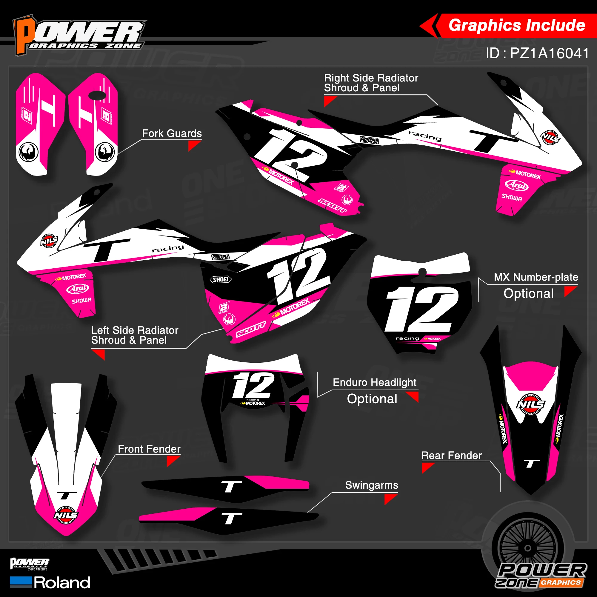 Набор наклеек PowerZone для KTM SX SXF MX 16-18 EXC XCW Enduro 17-19 125-500cc 40 | Автомобили и мотоциклы