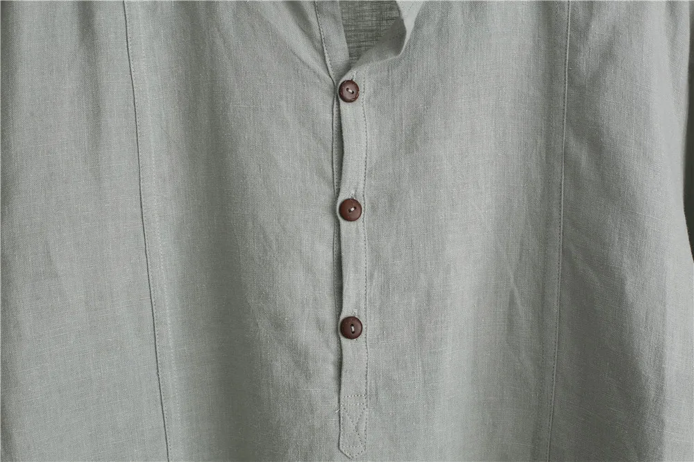 Мужские хлопковые льняные Топы с коротким рукавом в китайском стиле Тан