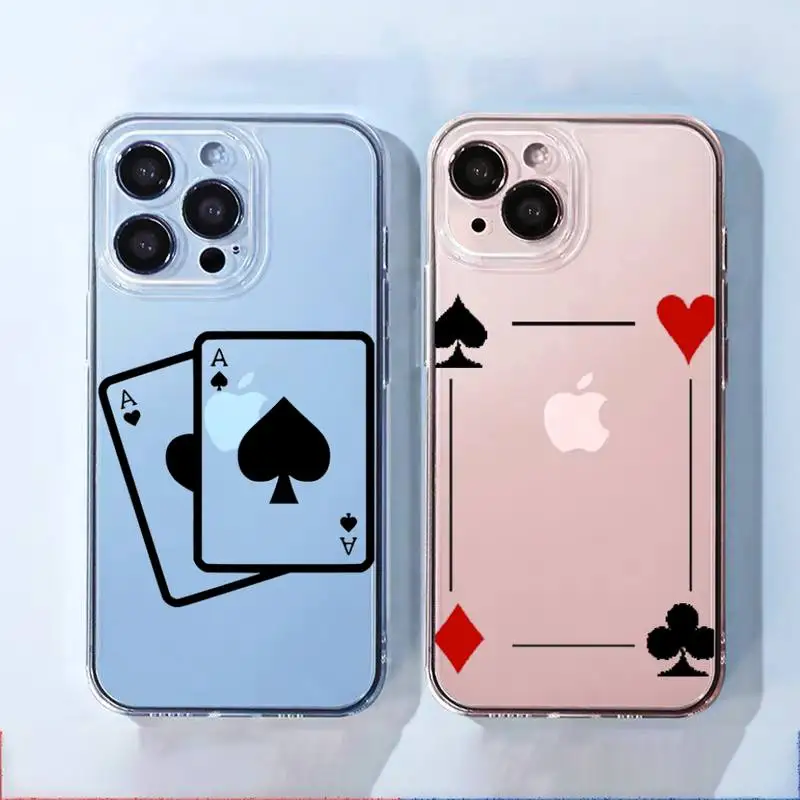 

Ace of Spades Playing Card Phone Case For iphone 13 12 11 8 7 plus mini x xs xr pro max Transparent soft