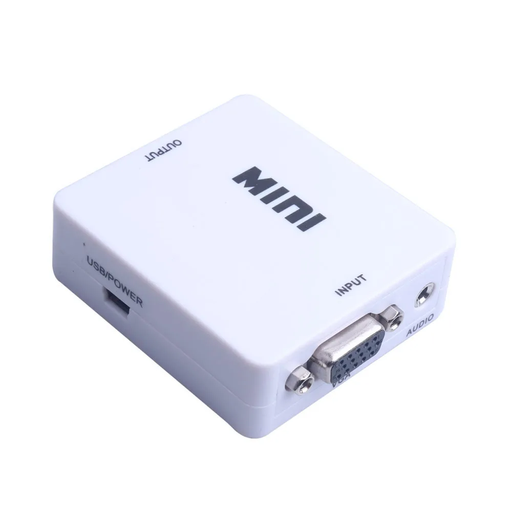 Мини конвертер VGA HDMI совместимый с аудио 1080P адаптер видеобокса для ноутбука ПК