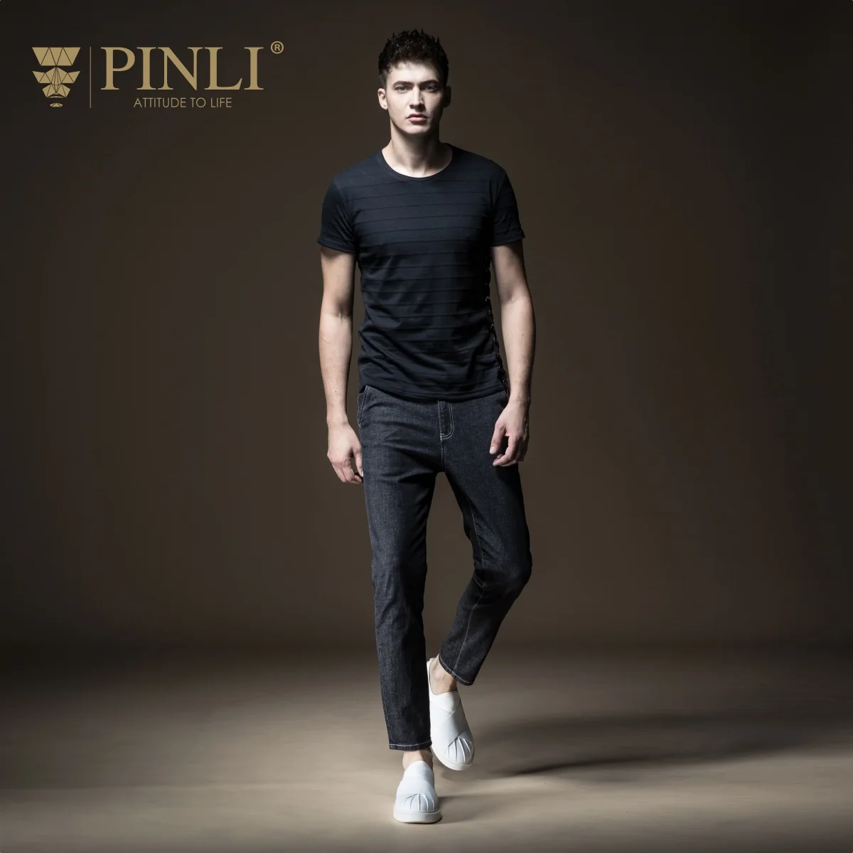 Pinli 2020 летняя новая распродажа со скидкой с круглым вырезом 100% хлопок однотонная