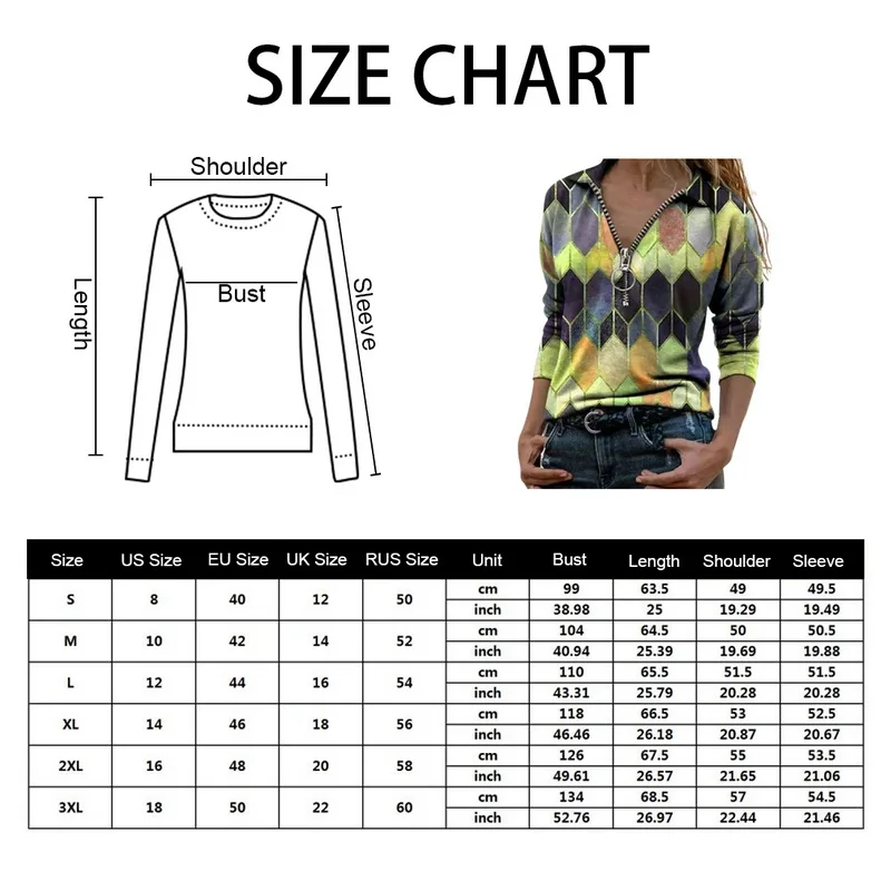 

Ladies Shirt Loose Blouse Zippers Print Plaid Women Clothing Office Spring Lady V-Neck Long Sleeves Top Female Casual Soft Tops
