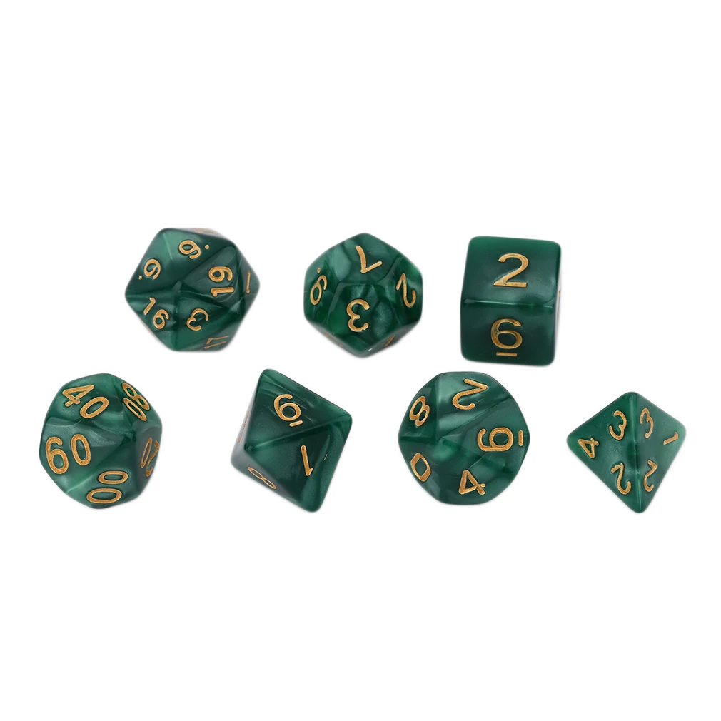 Яркий набор из 7 предметов, креативные многогранные акриловые Dice16-20Mm с жемчугом D4 D6 D8 D10 D12 D20