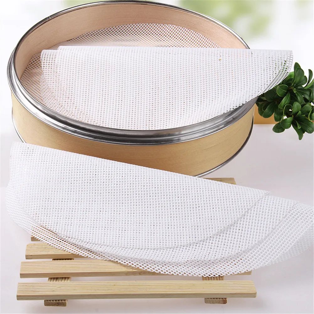 

5 Sizes Round Non-Stick Silicone Steamer Pad White Dim Sum Paper Home Restaurant Steamers Mat Kitchen Cooking Tools 20/25/30CM