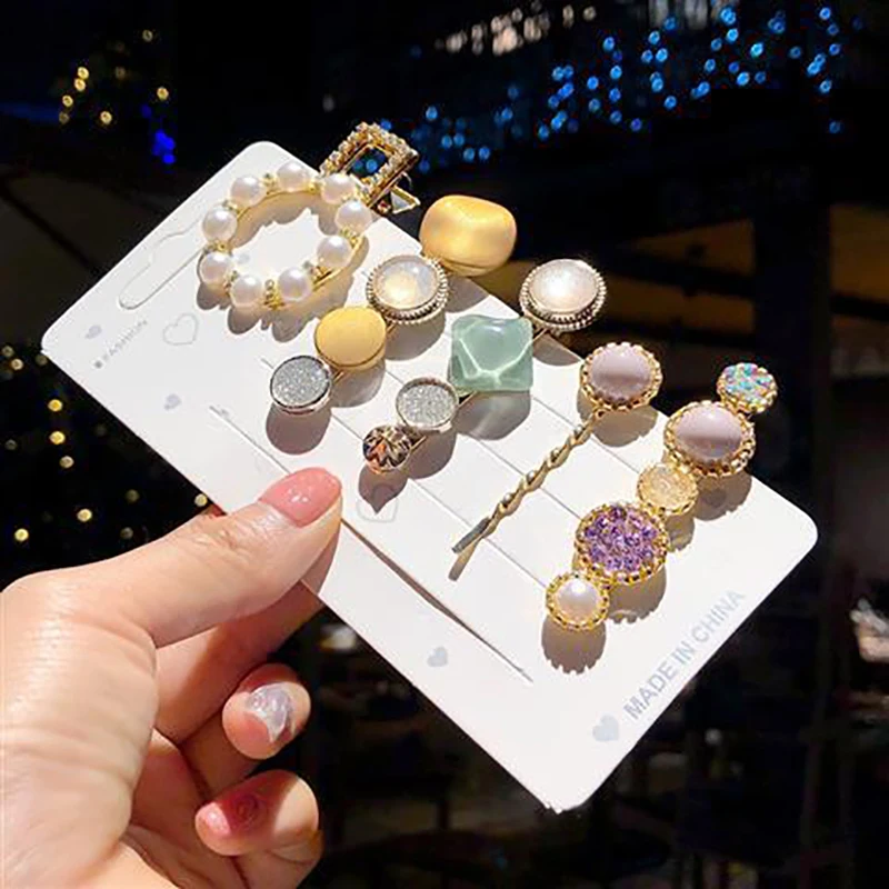 

1 Set Solid Pearl Hair Clips for Women Hair Barrette Fashion Hairpins Snap Barrettes Trendy Handmade Hair Styling Accessories