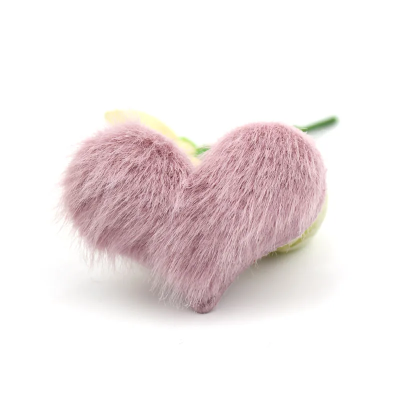 Аппликации с плюшевой подкладкой в виде сердца для детей 24 шт. 3 8*5 см заколка