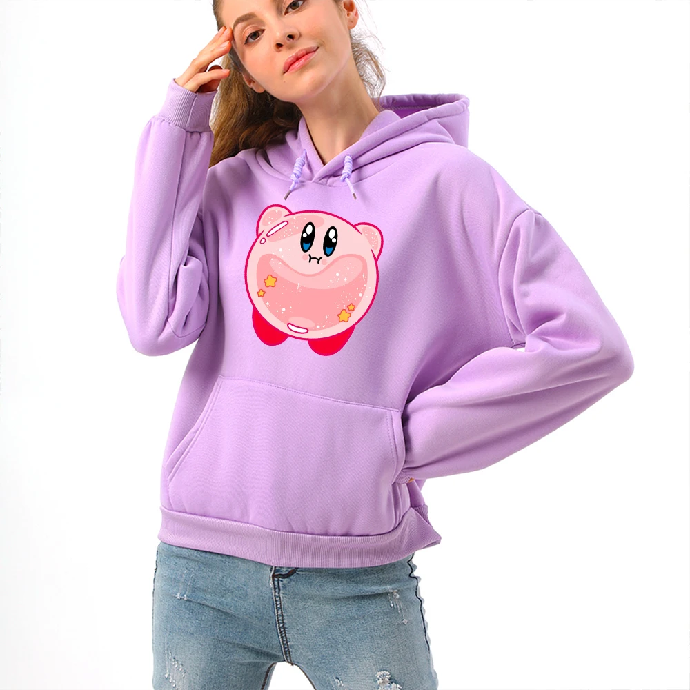 Oversized Print Kangaroo Pocket Sweatshirts Thick Fleece Hoodies Women Sweatshirt Vintage Winter Sweetshirt Cute Gothic Hoodies