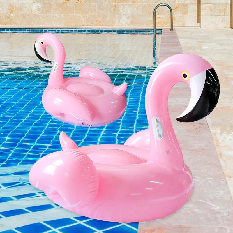 

132*128*100cm Inflatable Flamingo Float Swimming Pool Float Ride-On Pegasus Swimming Ring For Adult Children Water Party Toys