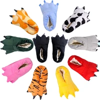 2020 winter slippers warm soft indoor floor slippers women men children shoes paw creative cute animal plush slippers home shoes