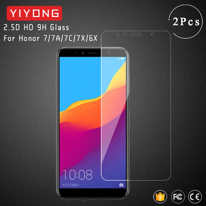 YIYONG закаленное стекло для Huawei Honor 7A 7C 7X 6X HD прозрачное экрана Honor7 стекло|Защитные