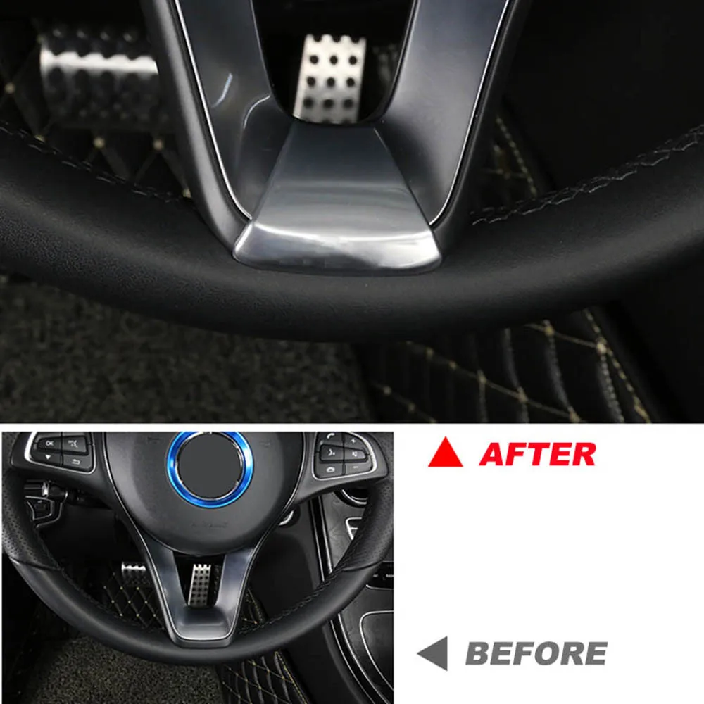 

Car Steering Wheel Emblem Sticker Auto Decoration Trim Logo Badge Sticker For Mercedes Benz W212 W213 E200 E300 C E CLASS GLA
