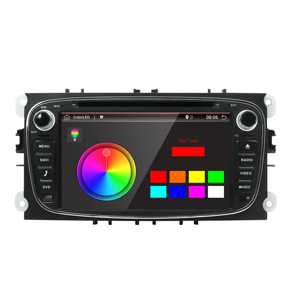 Автомагнитола PX6 2 Din 7 дюймов Android 9 0 для FORD FOCUS MONDEO S-MAX черная серебристая