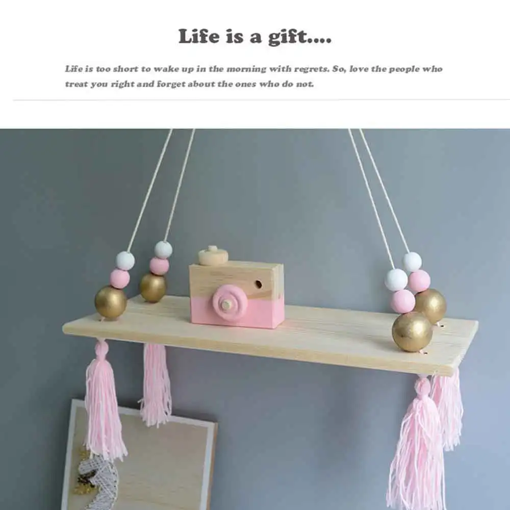 Настенная деревянная декоративная полка Ins для детской комнаты коробка хранения