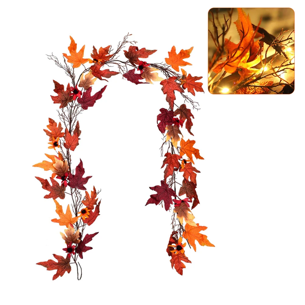 Окно осенние листья гирлянда Искусственный Кленовый лист искусственная