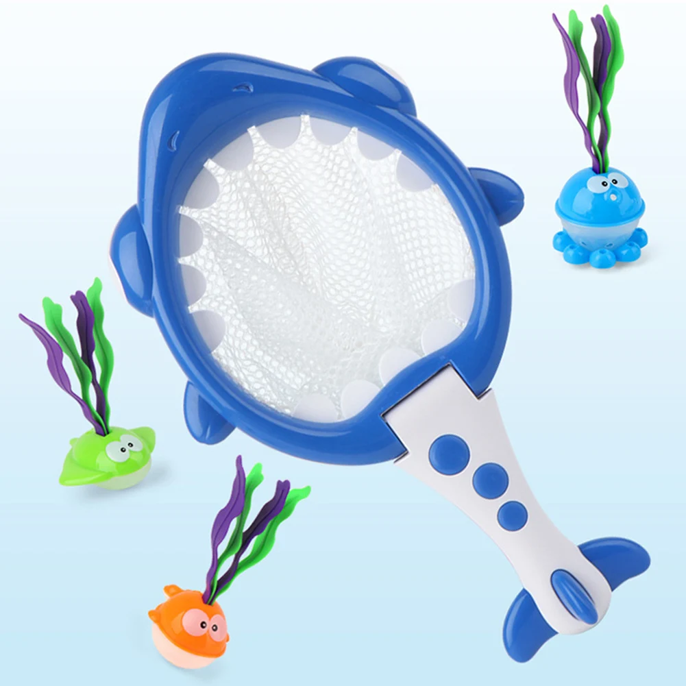 Милая Акула рыболовная сеть ловля животных водоросли модель Детская ванна игра в