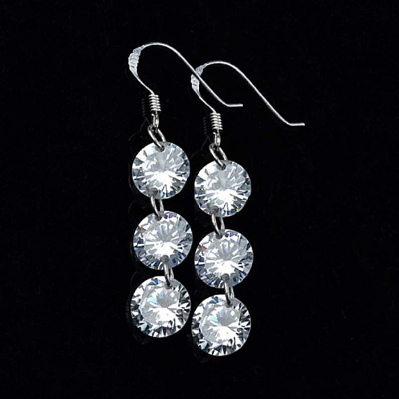 

Wholesales Fashion Jewelry silver Plated Zircon Crystal long Luxury Tassels Drop Earrings for women