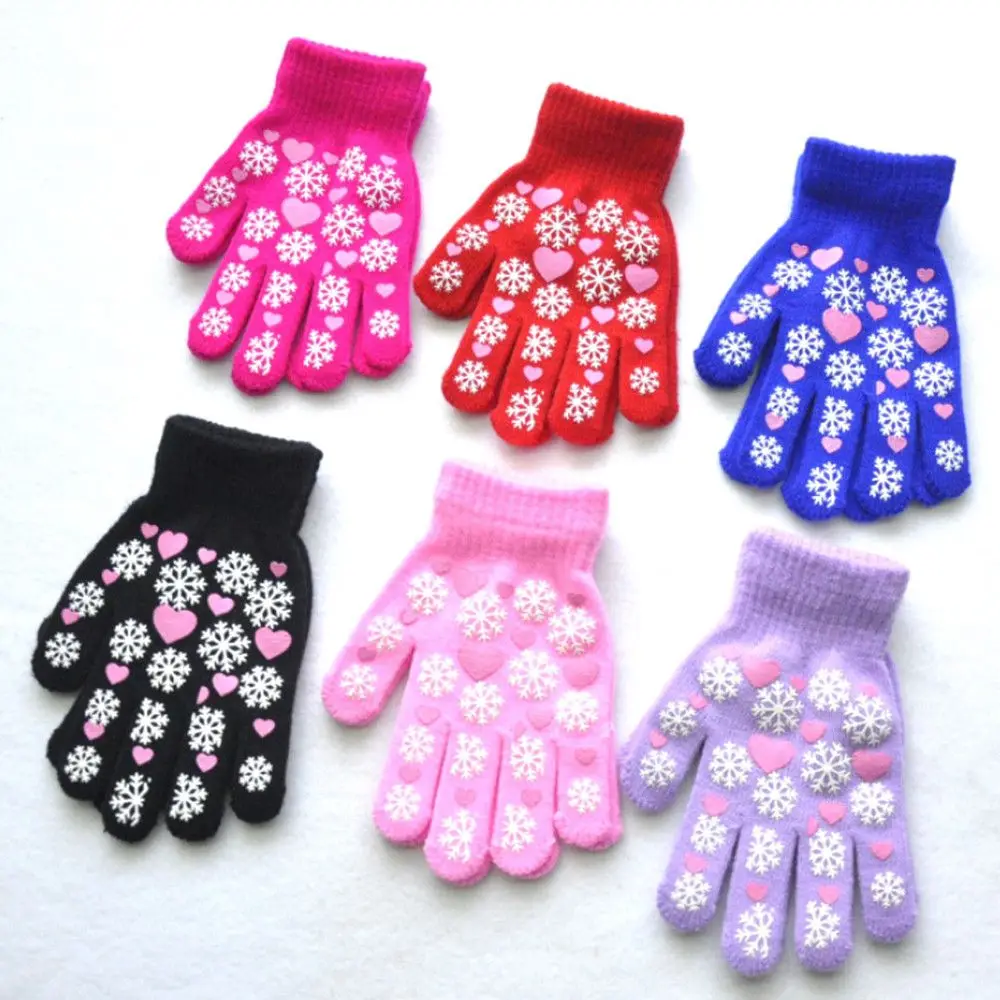 

Winter Children Boys Girls Soft 6-11 Years Sports Gloves Thick Warm Knitted Mittens Kids Gloves