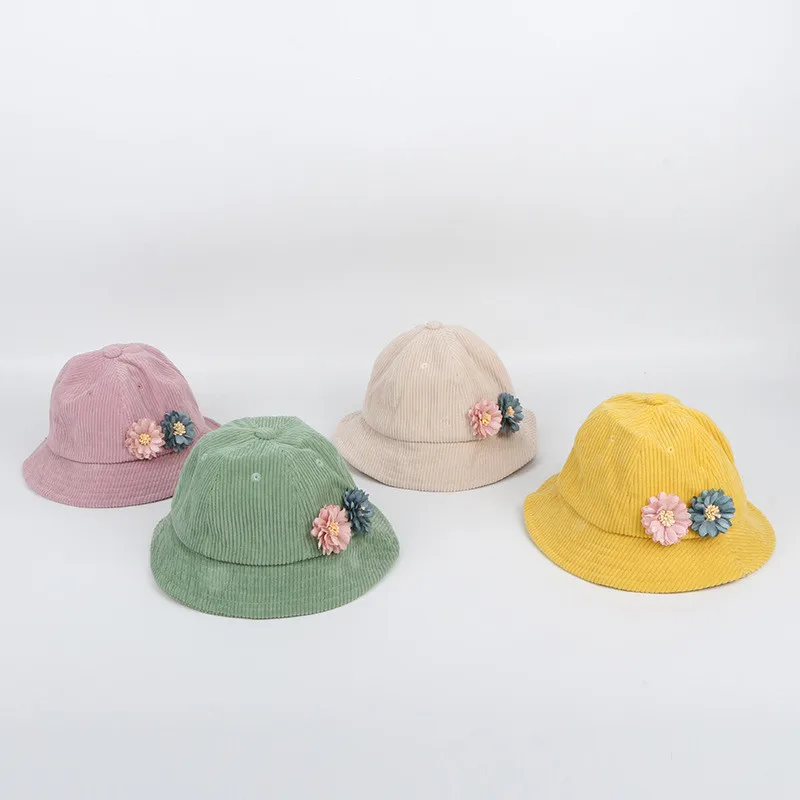 Осень зима 2019 Вельветовая шляпа ведро с цветочным рисунком Рыбацкая уличная