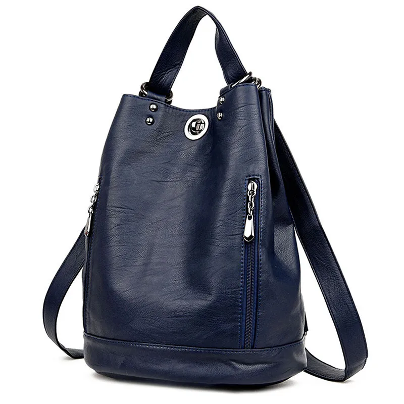 

Женский рюкзак с защитой от кражи, повседневная сумка из натуральной мягкой кожи двойного назначения, вместительный рюкзак, женская сумка, ...