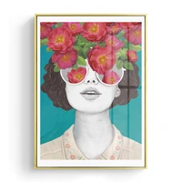 nordic posters and prints flower girl portrait wall art canvas painting pictures for living room scandinavian home decor