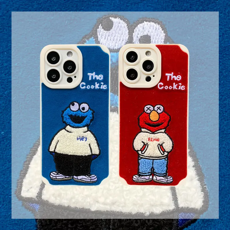 

Новые модные чехлы для смартфонов с мультяшной вышивкой Улица Сезам, печенье, монстр, чехлы для iPhone 11 12 13 pro Max Xs Max Xr 7 8