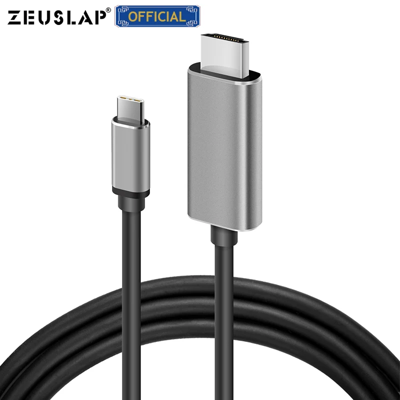 Кабель-адаптер ZEUSLAP 1 8 м USB C к HDMI 4K Тип Thunderbolt 3 для MacBook pro 2018 Samsung galaxy S9 Huawei P30 |