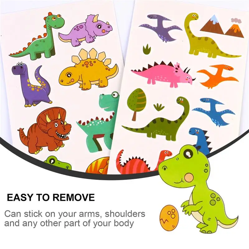 20 листов татуировки динозавра из мультфильма стикер для детей руки|Временные