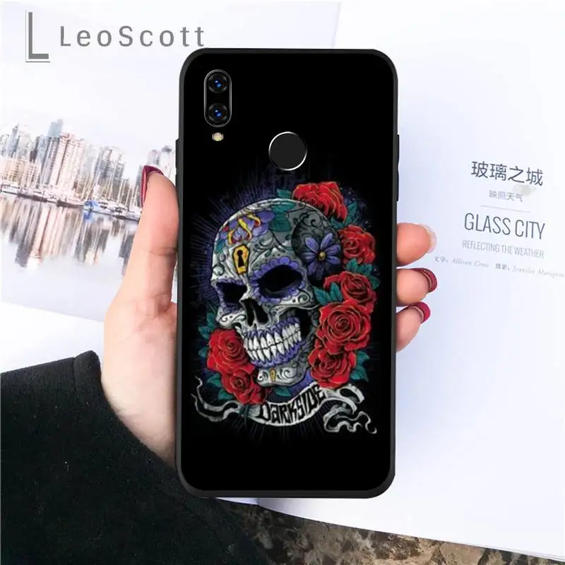 

Skull tattoo art girl horror1 Phone Case For Huawei P9 P10 P20 P30 Pro Lite smart Mate 10 Lite 20 Y5 Y6 Y7 2018 2019