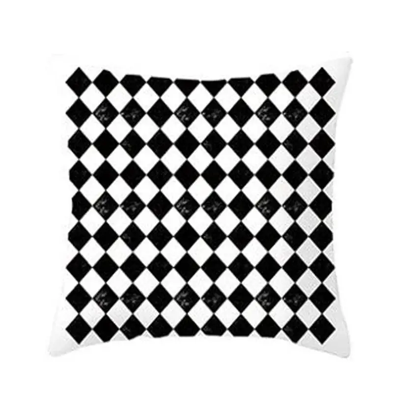 

Geometric Black Stripe Pillowcase Peach skin material Decor Sofa Cover Cushion 45x45cm Slipcover Home Pillow Square Soft Ca U3I5