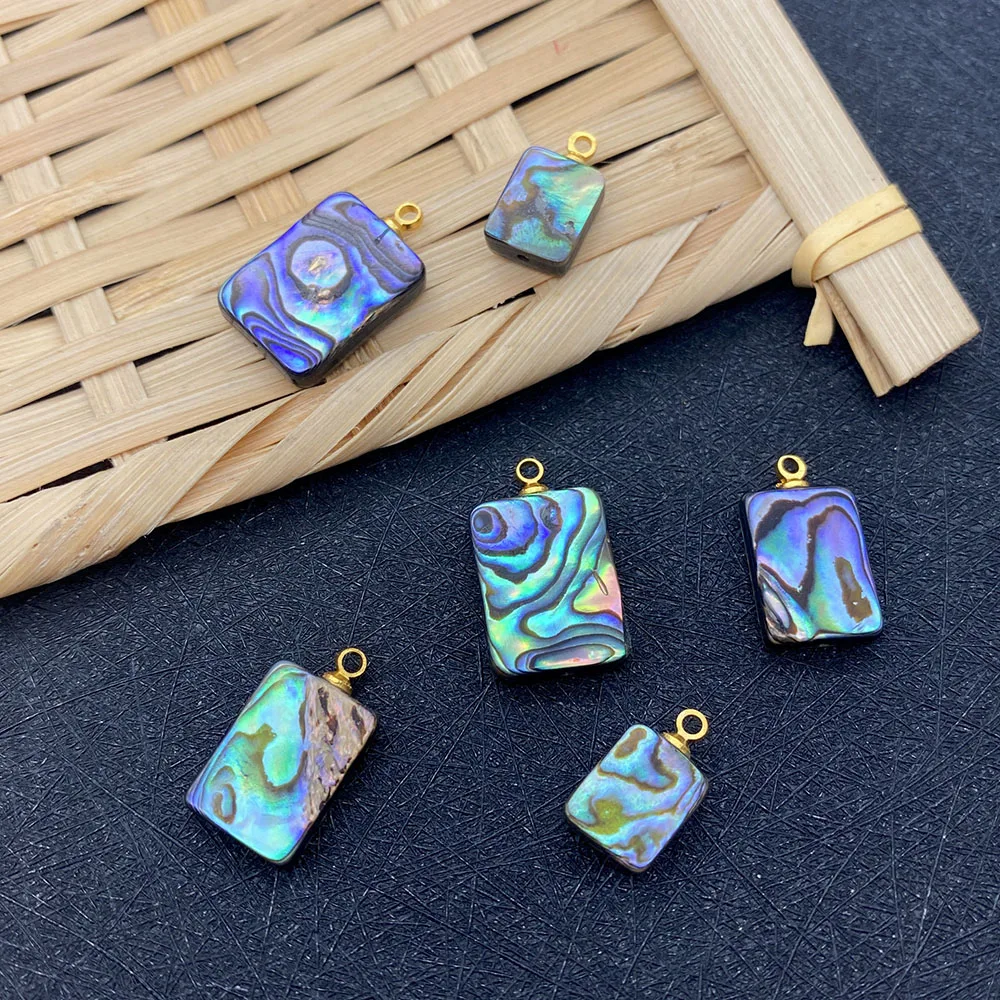 

5 Pcs/pack of Natural Mother-of-pearl Shell Pendants Rectangular Abalone Shells Charming Jewelry Making DIY Necklace Accessories