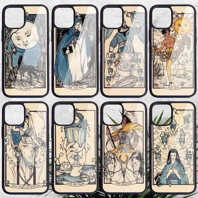 

Witches moon Tarot Mystery cards Phone Case PC for iPhone 11 12 pro XS MAX 8 7 6 6S Plus X 5S SE 2020 XR