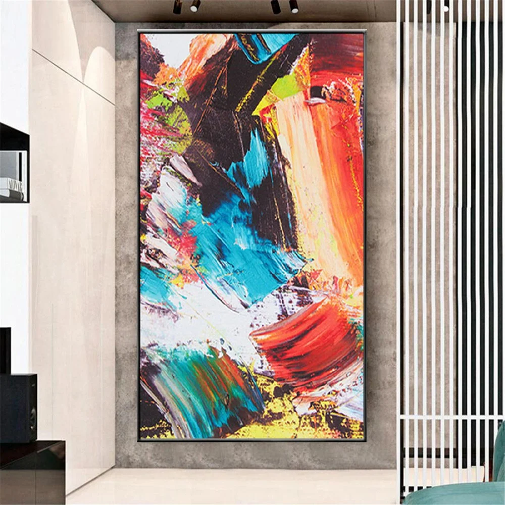 

100% Handmade Modern Oil Painting Abstract Red Poster Graffiti Canvas Picture For Home Decor Mural Living Room Entrance Wall Art