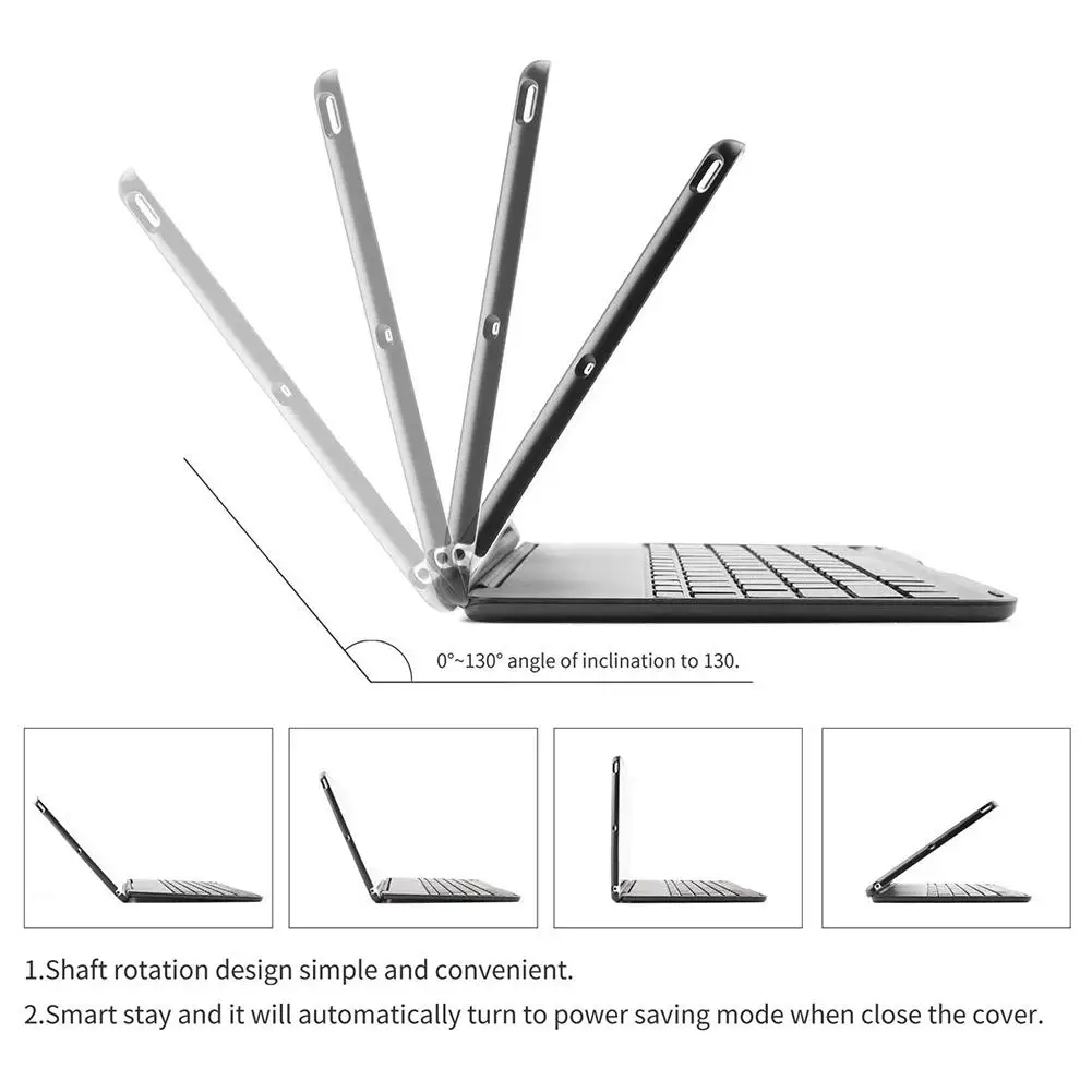 Ультратонкий чехол для клавиатуры с Bluetooth жесткий подсветкой Черный Защитный из