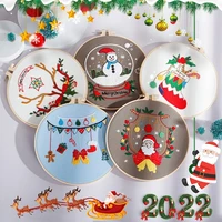 christmas embroidery kit for beginners santa embroidery complete kit embroidery pendant diy kit sewing kit english description