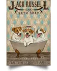 Джек Рассел Ко, мыло для ванной, созданное стандартным жестяным знаком, железная тарелка для бара, клуба, мужская пещера, домашний декор для стен