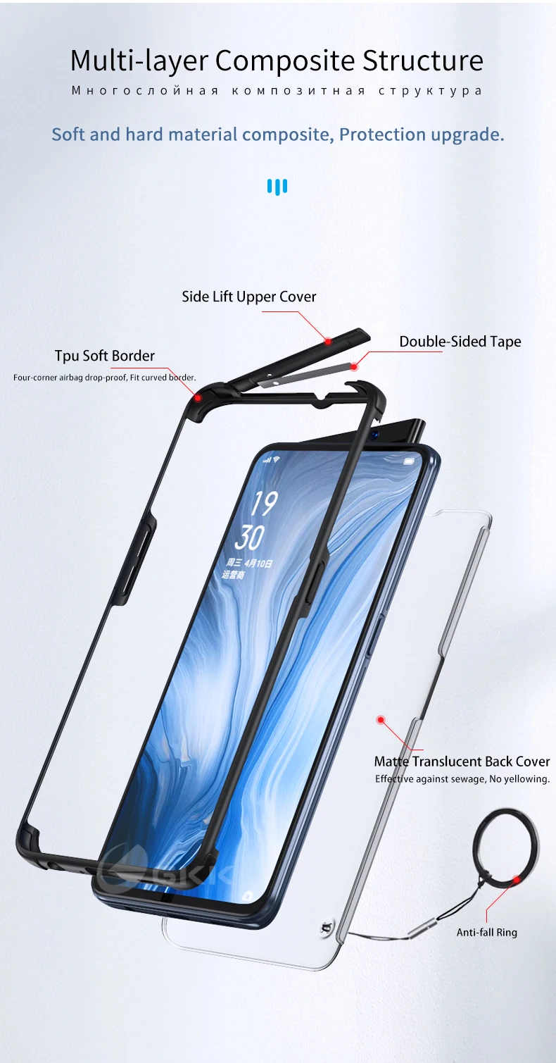 GKK чехол для OPPO Reno защитный чехол Ультратонкий полупрозрачный задний матовый чехол для ПК для OPPO Reno чехол Coque Funda