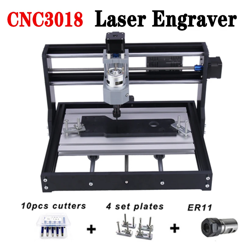 CNC 3018 PRO Laser Engraver Wood Router ER11 DIY Engraving Machine for Wood PCB PVC Windows XP/ Win 7/ Win 8/ Win10 Home